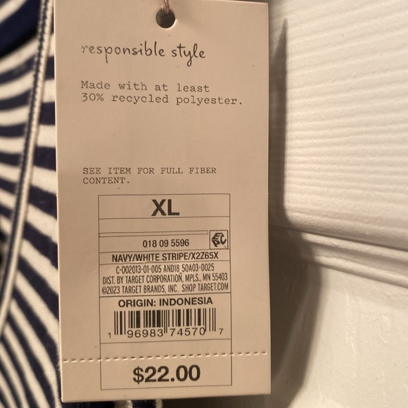 Brand New A New Day Navy/White Stripe Sleeveless Dress…size XL - Picture 6 of 6